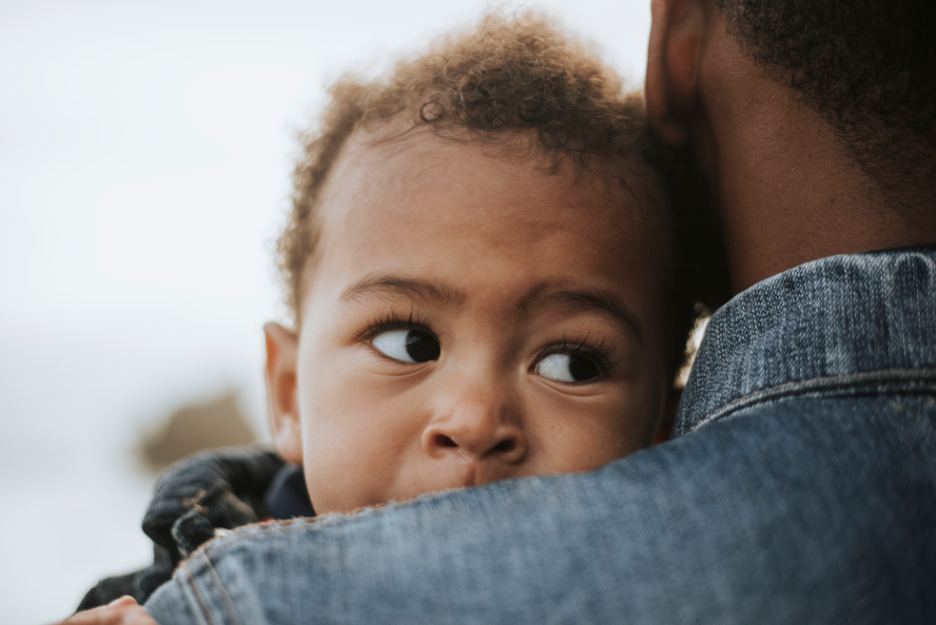 young baby with father